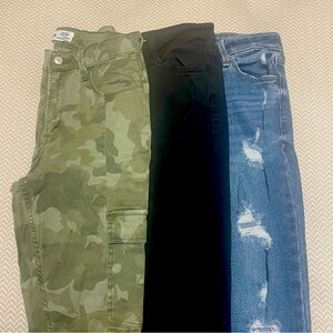 Denim Bundle- ‎ Camo, Black, and Blue Distressed Jeans